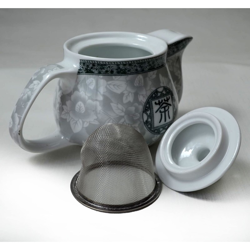 GDLK Porcelain Teapot 500ml With Stainless Steel Filter Tea Pot
