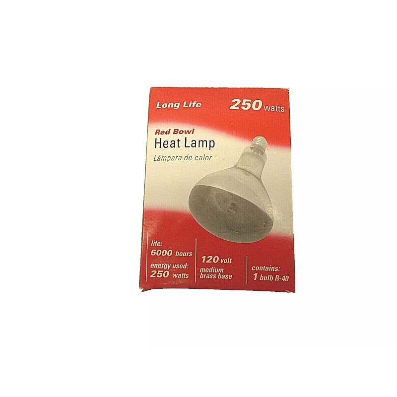 RoHS Red Bowl Heat Lamp 250 Watts 120 V Long