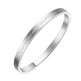 Aurstore® 316L Stainless Steel Slim Bangle Bracelet with Inspirational Phrases. Width: 4 mm. Multiple Messages and Colours to Choose From Chiante Boudeuse Râleuse Mais Princesse