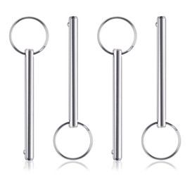 LEONTOOL 4 Pieces Quick Release Pins, 1/4 Inch Diameter Bimini Pins Top, Total Length 2-3/4 Inch, Rustproof Locking Pin for Removal and Shipbuilding, Pack of 4