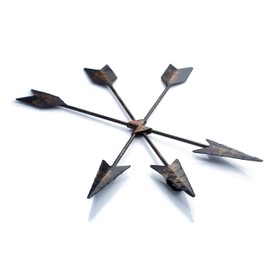 CraftyCrocodile Iron Arrow Wall Decor - Hanging Native American Arrow Decor with Sprinkles of Gold for Bedroom, Living Room, Kitchen - Rustic Style Metal Art for Home Interior