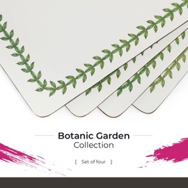 Pimpernel Botanic Garden Placemats (Set of 4), Hardboard Dining Table Mats - Cork-Backed, Heat-Resistant, Stain-Resistant (15.7"x11.7") - Unique Tableware for Formal Occasions