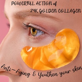 CCbeauty 24 Packs Lip Masks & Eye Mask Bulk,24K Gold Under Eye Patches for Puffy Eyes,Dark Circles,Collagen Eye gel Pads for Eye Bags,Wrinkles | Nourish & Hydrate Dry Chapped Lips Skincare, Pink