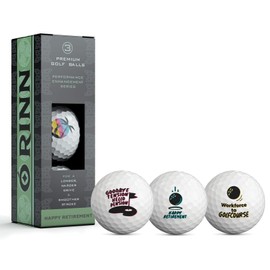 O'RINN 3 Pack Funny Golf Balls for Retirement Gifts - Men and Women - 3 Messages - Standard Size - 3 Pieces