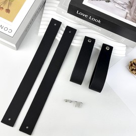 GALAGLAM Black Leather Sign Straps for Hanging Signs, Welcome, Wedding, Engagement, Event Displays, Seating Charts, Ceremony – 2.0-2.2mm Thickness, Full-Grain Cowhide