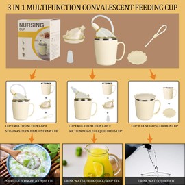 KIKIGOAL Convalescent Feeding Cup, Drinking Cup with Straw for Disabled Patient Maternity Drink Water Porridge Soup, Drinking Aids