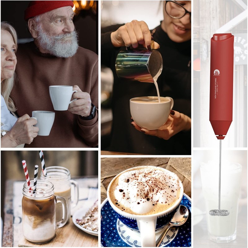 Powerful Milk Frother Handheld Foam Maker, Mini Whisk Drink Mixer
