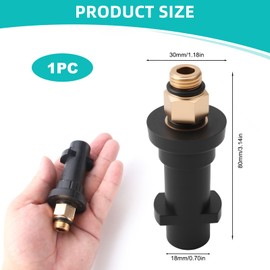 Pressure Washer Gun Adapter for Karcher K Male Thread Adaptor and 1/4" Female Fitting Snow Foam Lance Copper Connector Compatible with Kärcher Series K2/K3/K4/K5/K6/K7 Car High Pressure Washer Machine