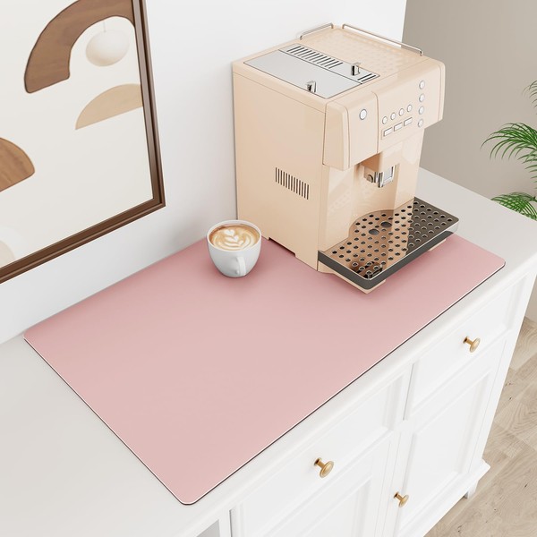 SUMLANS Dish Drying Mat for Kitchen Counter, PU Leather Super