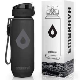 Embrava 24oz BPA-Free Plastic Sports Water Bottle with Time Markers