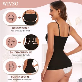 Wivzo Damen Unterhemd Nahtlos Formendes Sommersport Shapewear Top Trägertops Bauchweg Shape Enges Oberteil Damen