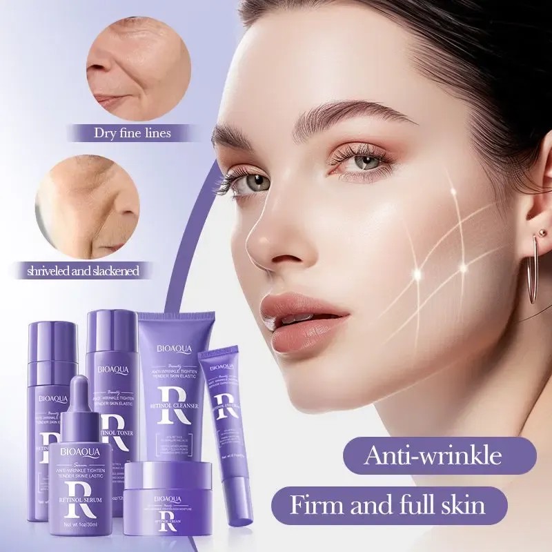 Kit Facial Retinol Antienvejecimiento Vitamina A Bioaqua 6 En 1