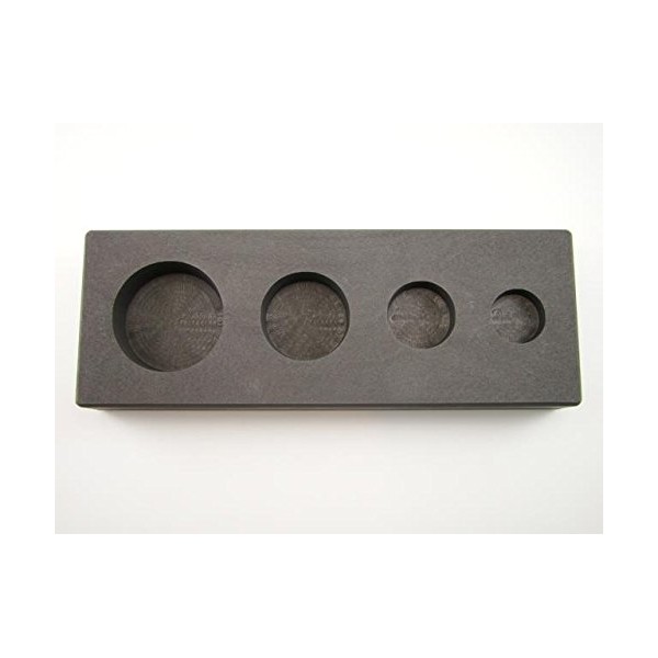 1-2-5-10 oz Gold Bar High Density Graphite Round Mold 4-Cavities