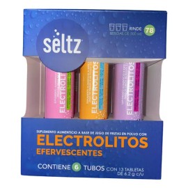 Pack Mix 6 Tubos De Electrolitos Efervecentes Seltz C13 Tbs Sabor Naranjafresalimón                                                                   