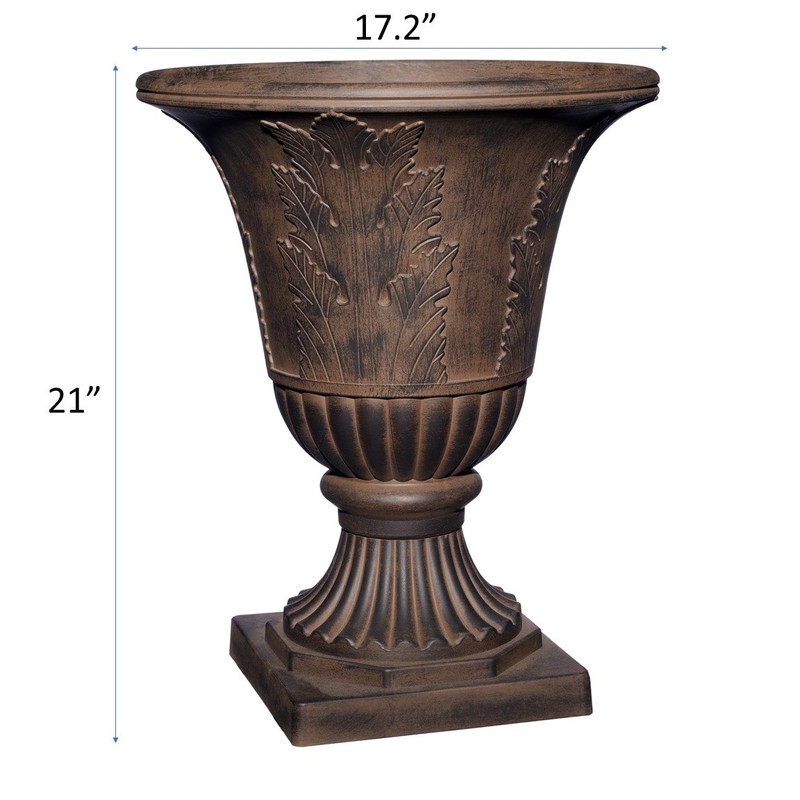 Classic Home & Garden Exquisite Oakmont Resin Urn Planter -