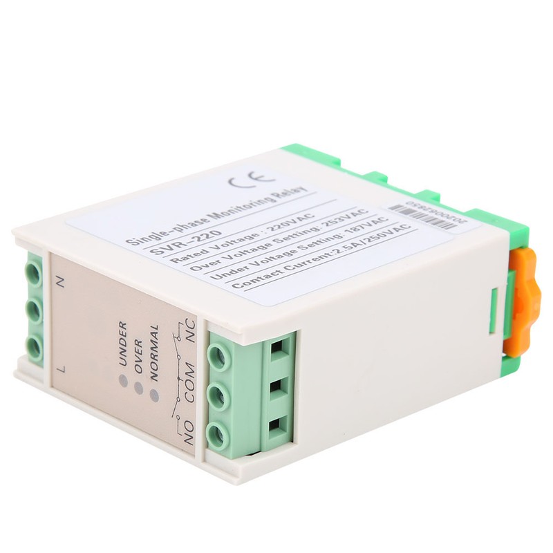 SVR220 SinglePhase Voltage Monitoring Relay 3LEDs Overvoltage Undervoltage Protection Device