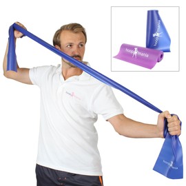 Hoopomania Fitness Band - Exercise Bands for Yoga, Pilates or Rehabilitation, Blue, 150 x 15 cm, Tensile Strength: Medium