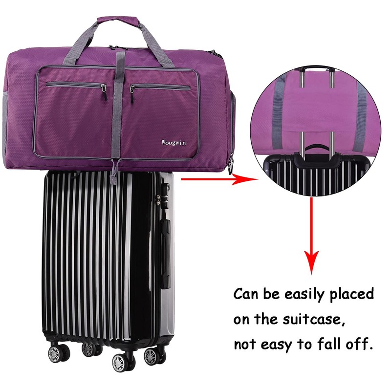 Woogwin Travel Duffle Bag Large Foldable Waterproof Overnight Bag for