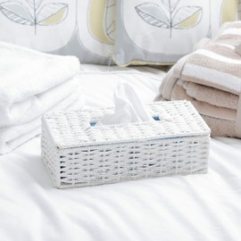ARPAN Eco-Friendly White Paper Rope Rectangular Tissue Holder Box - for Hotel & Guest Houses, Office Home, Bathroom