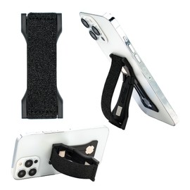 LoveHandle PRO Premium Phone Grip - Phone Strap - Magnetic Phone Mount and Kickstand for Smartphone and Tablet - Black Glitter