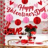VioraWhite 17 Pcs Happy Valentine's Day Decorations Red Pink Glitter