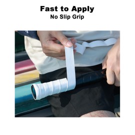 KUZAW 8 Pack Tennis Racket Grip Tape - Tacky Overgrip Non-Slip Sweat-Absorbing Cushion Wrap for Tennis, Pickleball, Badminton, Golf, Baseball, Bat, Universal Grip Tape (8 Pack White)