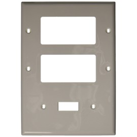 Leviton 3-Gang 1-Toggle 2-Decora/GFCI Device Combination Wallplate, Thermoplastic Nylon, Device Mount, 80731-W, White