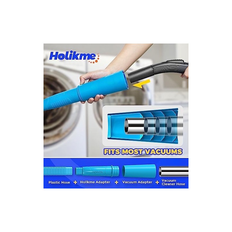 Holikme 2 Pieces Dryer Vent Cleaner Kit, Dryer Lint Vacuum
