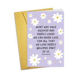 Nchigedy Heartfelt Sympathy Card for Men Women, Helen Keller Quote Condolence Card for Him Her, Get Well Soon Card for Friends