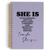 YLZlhb Purple Inspirational Spiral Notebook Journal, She Is Me Self