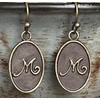 Bronze Dangle Initial M Earrings. Jewelry Earrings for Women #3298FE69