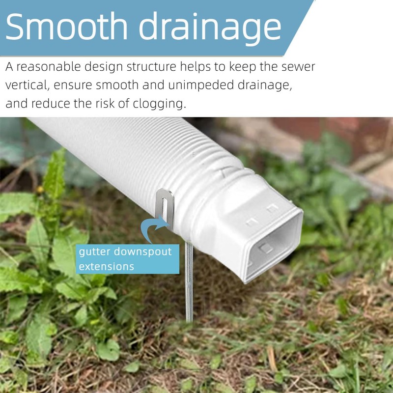 2pcs Premium Adjustable Gutter Downspout Extensions U Bracket, Heavy-Duty Galvanized