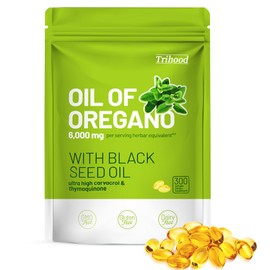 Trihood Oil of Oregano and Black Seed Oil Softgels 300, Max Strength Carvacrol Thymoquinone Blend, Helps Support Immune System, Digestive & Respiratory Function, Made in USA