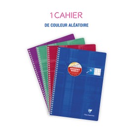 Clairefontaine 68196C Spiral Bound Notebook 50 Sheets DIN A4 21 x 29.7 cm 90 g French Line Style with Black Lines 2.5 mm 10/10 for Visual Impairments Assorted Colours Pack of 1