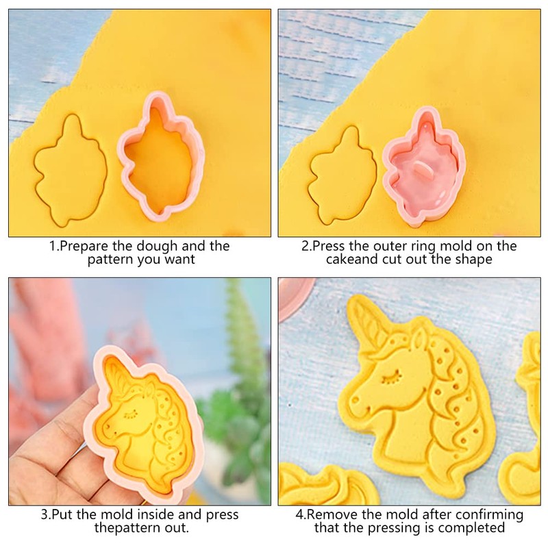 Unicorn Cookie Cutter Set, 8 Pieces Children's Cookie Cutters, Animals,