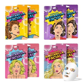 Mascarillas faciales Cuidado de la piel Mascarilla facial de colágeno de 8 hojas Cuidado de la piel Mascarillas faciales hidratantes Serie Beauty Girl para todo tipo de pieles Mascarillas