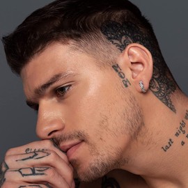 Black Sterling Silver Stud Earrings for Men Earrings Men Huggie Stud Earrings Men Silver Earring Gothic Jewellery Men Jewellery Gothic Earring Gift Punk