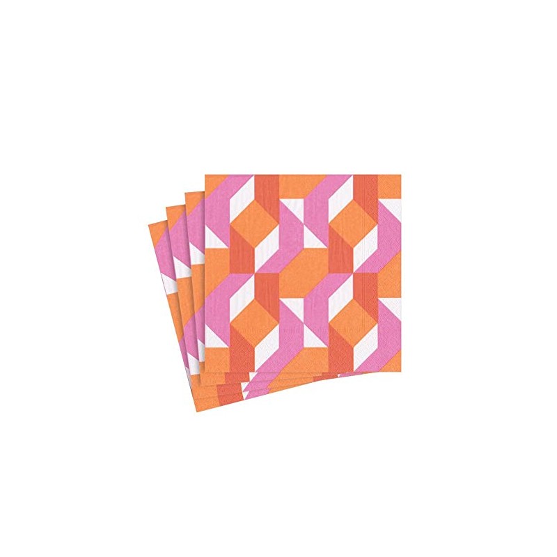 Caspari Entertaining with Colour Theory Cocktail Napkin, Paper, Fuchsia, 12.7