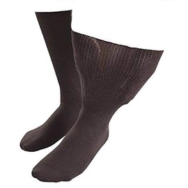 Sock Shop Iomi Footnurse - Mens & Womens Unisex Extra Wide Soft Cotton Oedema Socks for Swollen Feet (9-11 UK (43-45 eur), Brown)