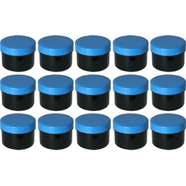 15 Ointment Containers Cream Containers Flat Black 35 ml with Blue Lids Made in Germany