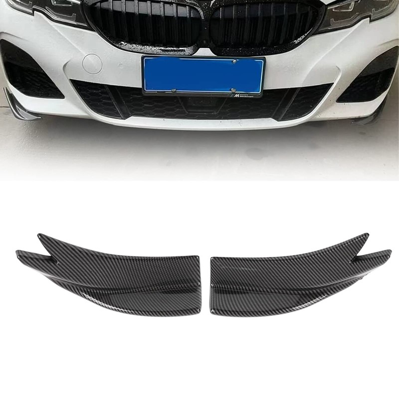 Rear Bumper Side Spoiler 2 Pieces Universal Carbon Style Surround