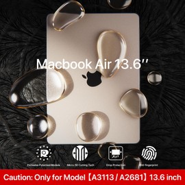 Soonjet Compatible for MacBook Air 13.6 inch Case M4 M3 M2 2025 2024-2022 Release Model A3240 A3113 A2681, Sturdy Protective Hard Shell Case Cover for MacBook Air M2 13 inch - Starlight Clear