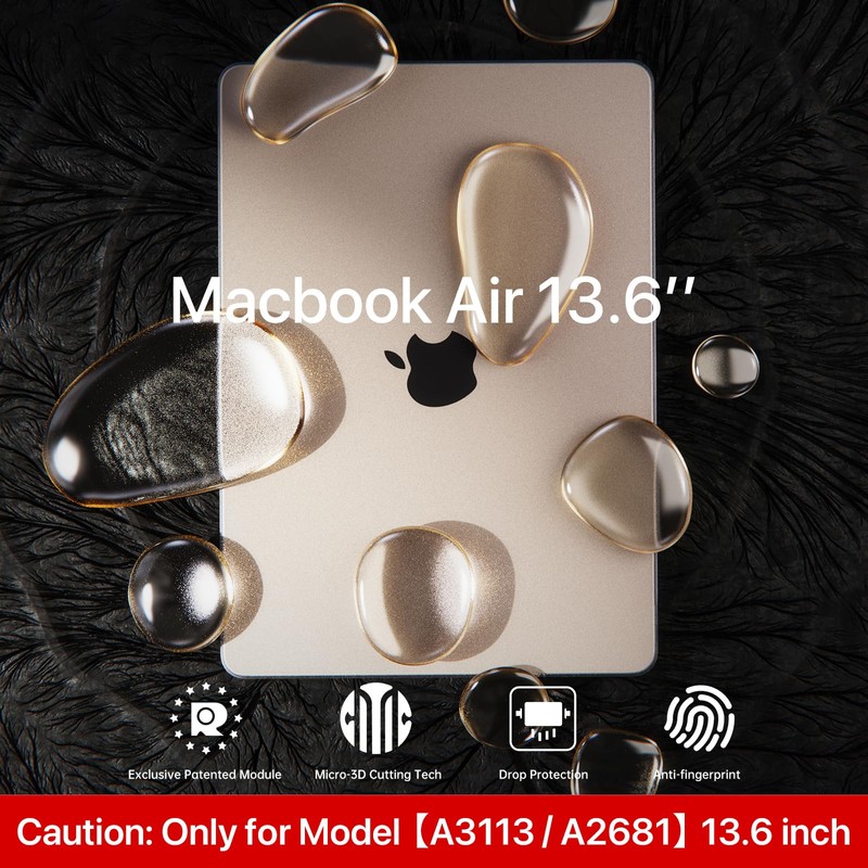 Soonjet Compatible for MacBook Air 13.6 inch Case M4 M3
