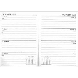 Academic Diary 2025-2026 A5 Week to View - Wiro Bound Durable Poly Covers Mid Year Planner - Organiser for Students & Teachers (Purple)