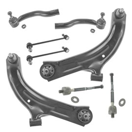 Front Steering & Suspension Kit Control Arm with Ball Joint Sway Bar Stabilizer Link Tie Rod Compatible with 2009-2014 Nissan Cube 2007-2012 Versa