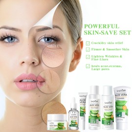 Aloe Vera Daily Skin Care Gift Box Set Daily Moisturizing & Nourishing Fresh Orange Essence Skin Care Set Vitamin Essence Six-piece Set,For Valentine's Day And Festival Gift