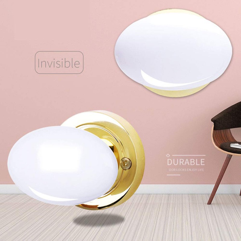 SEIWEI White + Gold Round Classic Ceramic Cupboard Drawer Door