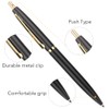 Unibene 6 Pack Black & Gold Click Ballpoint Pens -1.0mm