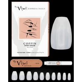 Completely Transparent Nails for Nail Salons and DIY Nail Art, Including Glue and Small File, 10 Sizes, Either 50, 100 or 500 Artificial Nails