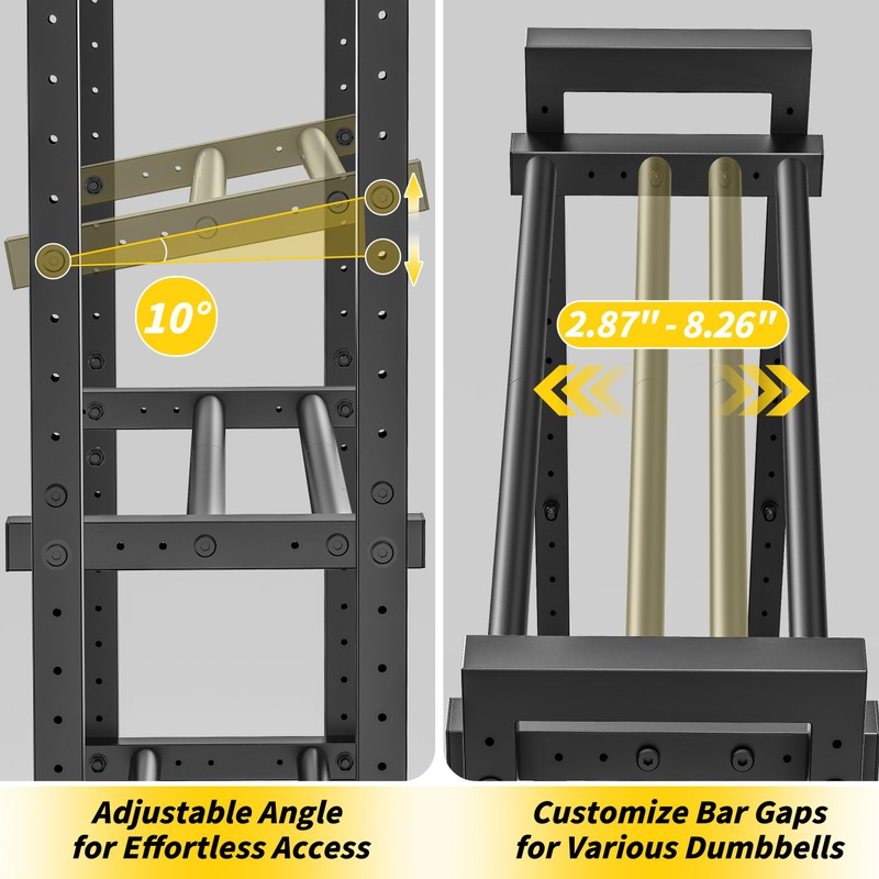 LarFaFa 3-Tier Adjustable Dumbbell Rack, Weight Rack for Home Gym